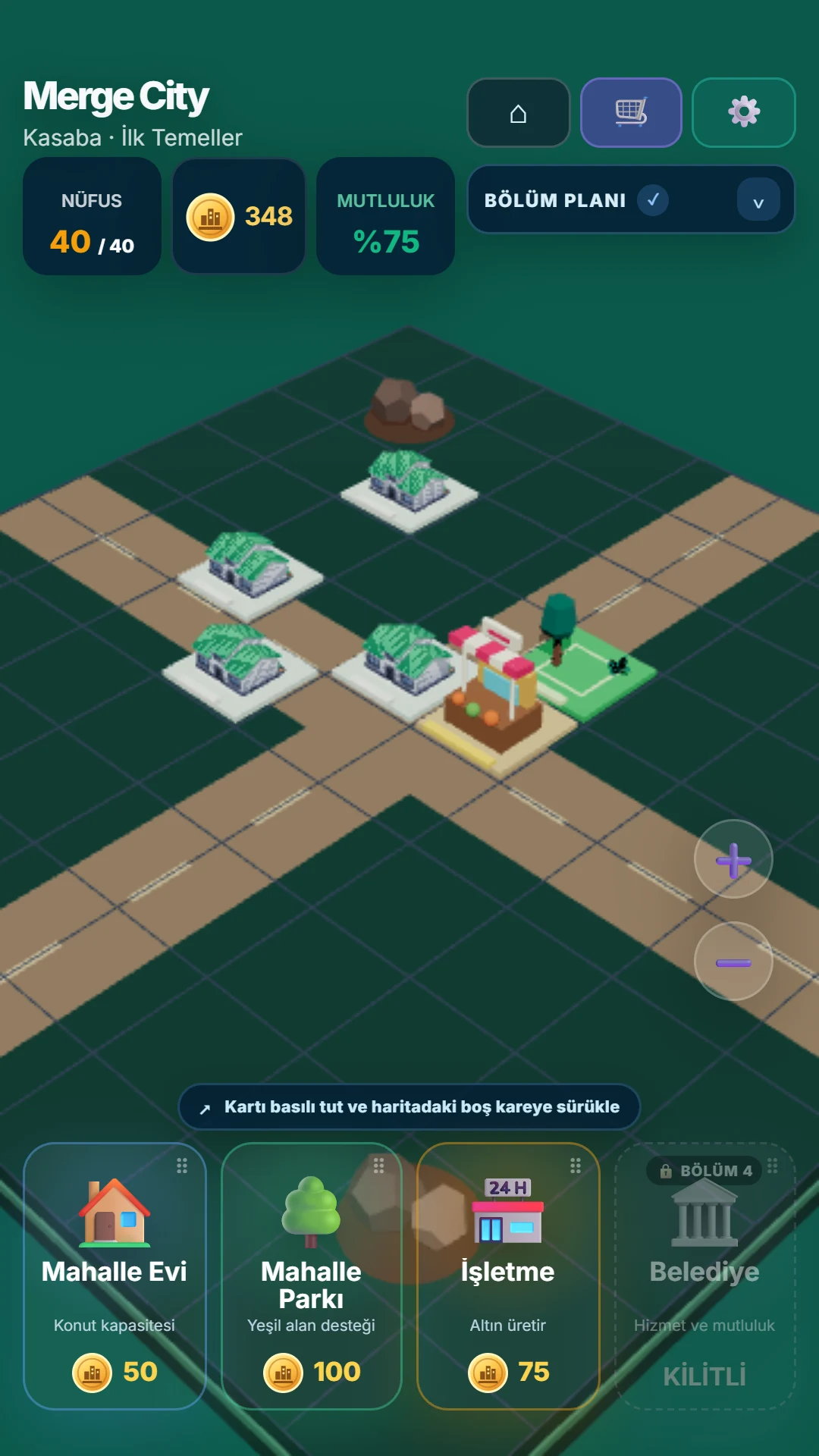 Merge City: Build the first neighborhood