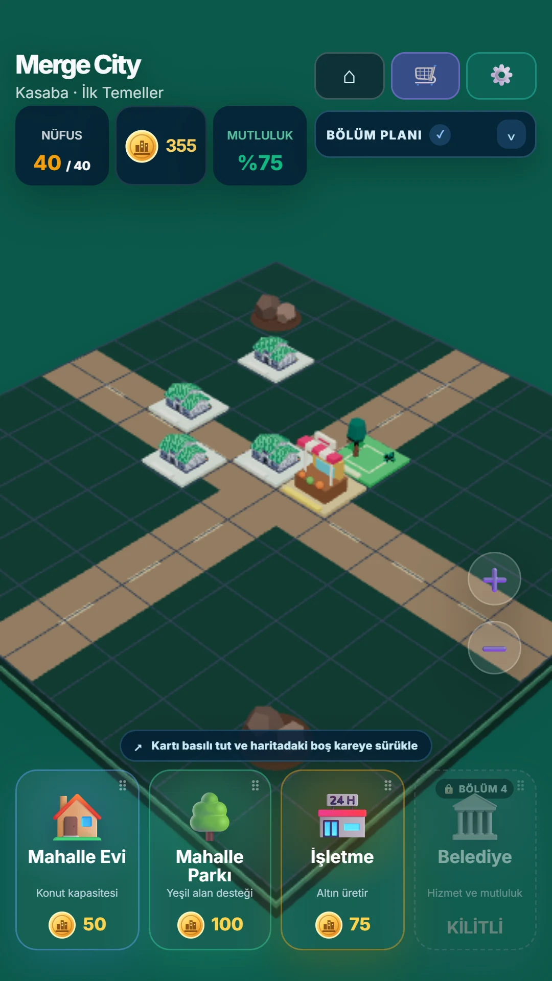 Merge City: Merge buildings into stronger blocks