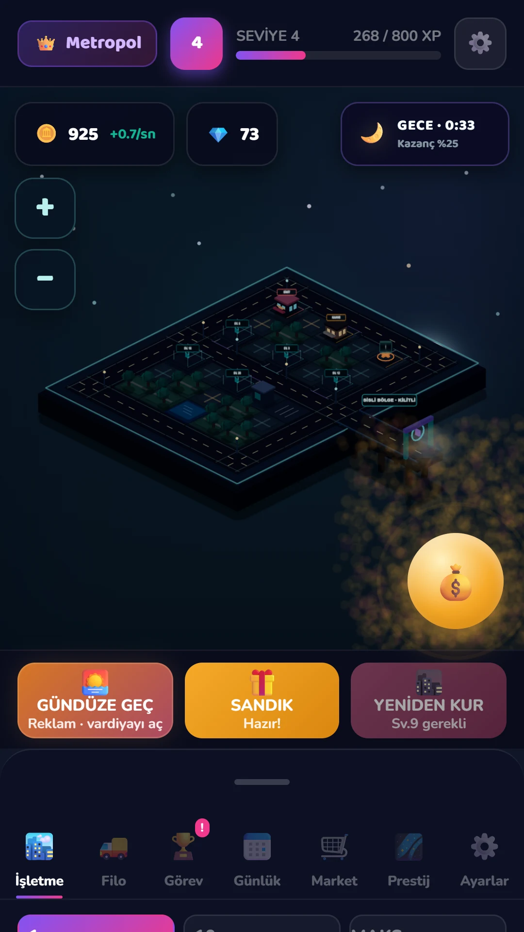 Metropol Tycoon: Sıradaki işletmeye yatırım yap